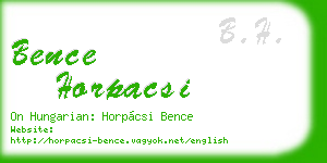 bence horpacsi business card